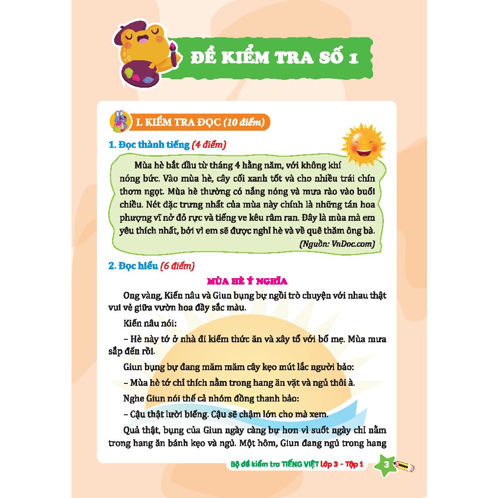 Bộ đề kiểm tra Tiếng Việt lớp 3 tập 1 (kết nối trí thức) - trang2