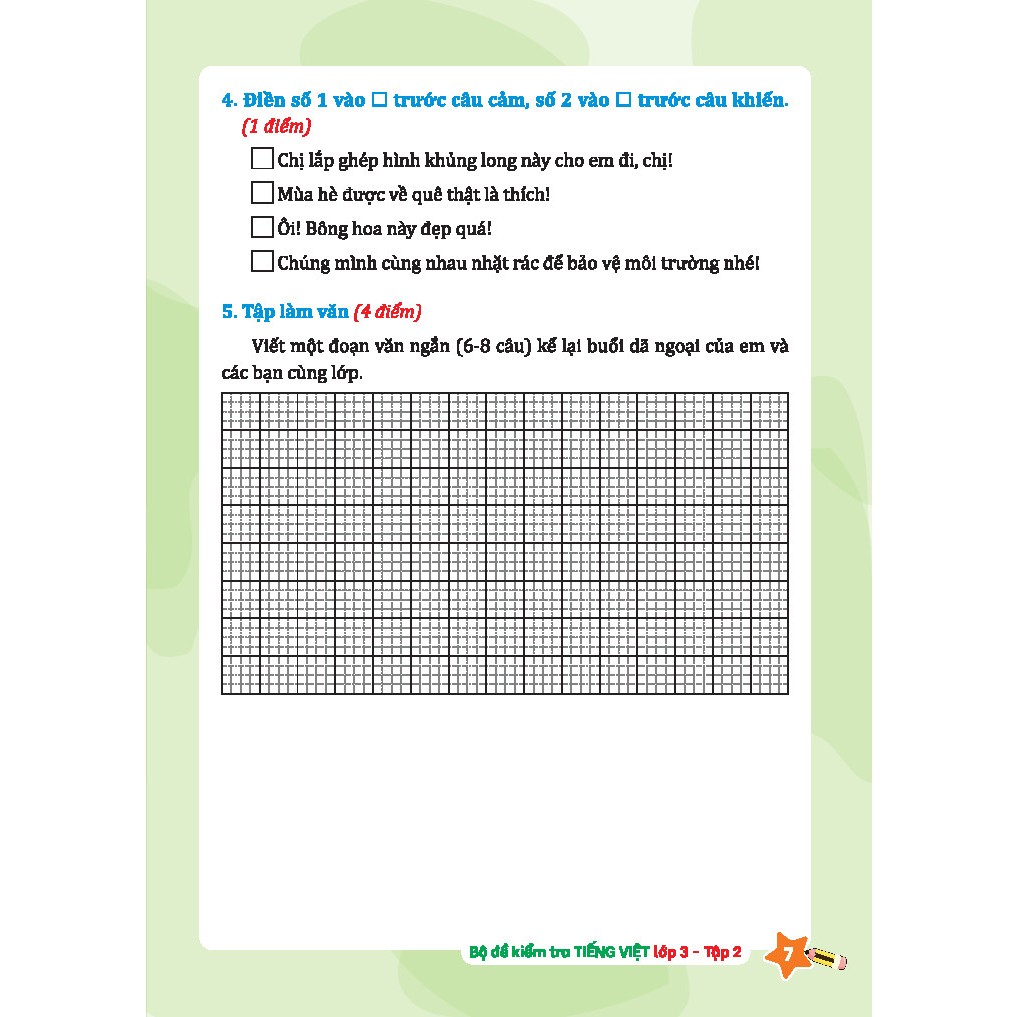Bộ đề kiểm tra Tiếng Việt lớp 3 tập 2 (kết nối trí thức) - trang5